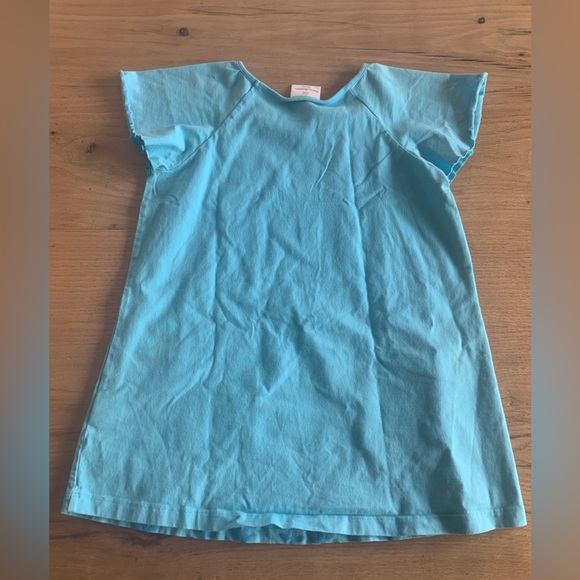 Hanna‎ Andersson Flower Power Short Sleeve Tee Shirt Blue Girls 12 Preloved - Picture 7 of 7